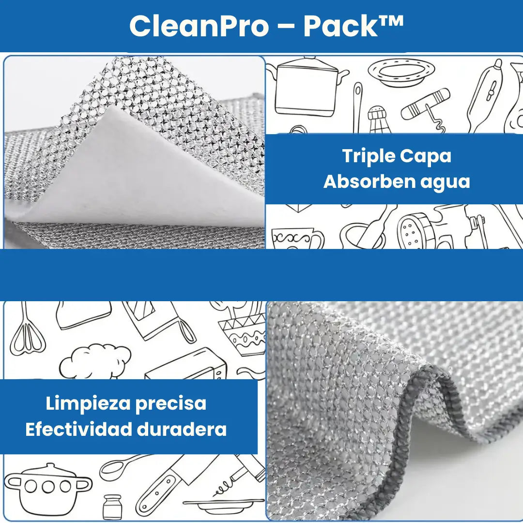 ¡NUEVOS! CleanPro – Pack™: Paños mágicos de limpieza x 10 unidades + Envío GRATIS